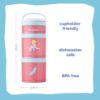 Picture of Whiskware Disney Princess Cinderella, Stackable Snack Containers for Babies, Kids, and Toddlers, 3 Stackable Snack Cups for School or Travel, Backpack and Cupholder Friendly, Glass Slipper