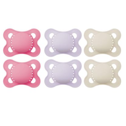 Picture of MAM Original Matte Baby Pacifiers, Binky for Girls 0-6 Months, BPA-Free Silicone Nipple, Easy to Clean, Best for Newborn Babies, Developed with Medical Experts, 6 Count Binkies