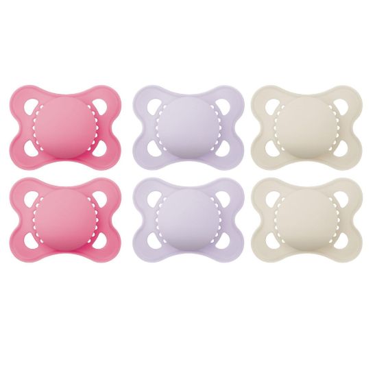 Picture of MAM Original Matte Baby Pacifiers, Binky for Girls 0-6 Months, BPA-Free Silicone Nipple, Easy to Clean, Best for Newborn Babies, Developed with Medical Experts, 6 Count Binkies