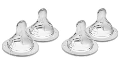 Picture of MAM Bottle Nipples Extra Fast Flow Nipple Level 4, for 6+ Months, SkinSoft Silicone Nipples for Baby Bottles, Fits All MAM Bottles, 4 Pack
