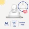 Picture of MAM Bottle Nipples Extra Fast Flow Nipple Level 4, for 6+ Months, SkinSoft Silicone Nipples for Baby Bottles, Fits All MAM Bottles, 4 Pack