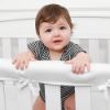 Picture of TILLYOU 3-Piece Padded Baby Crib Rail Cover Protector Set from Chewing, Safe Teething Guard Wrap for Standard Cribs, 100% Silky Soft Microfiber Polyester, Fits Side and Front Rails, White