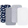 Picture of Baby Bassinet Sheets 4 Pack Compatible with 33" x 20" Mika Micky, Baby Delight, Dream On Me, AMKE and Other Rectangle Bassinet Mattress, Ultra Soft & Skin Friendly, Washer & Dryer