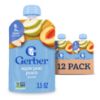 Picture of Gerber Stage 2 Baby Food, Apple Pear Peach Puree Pouch, Baby Food, 2 Servings of Fruit, No Added Sweetener, No Artificial Colors or Flavors, 12-Pack