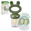 Picture of Haakaa Baby Fruit Food Feeder & Mini Freezer Nibble Tray Combo, Breastmilk Popsicle Molds for Baby Cooling Relief, BPA Free Silicone Feeder for Safe Infant Self Feeding, 4 Month+(Olive Green)