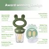 Picture of Haakaa Baby Fruit Food Feeder & Mini Freezer Nibble Tray Combo, Breastmilk Popsicle Molds for Baby Cooling Relief, BPA Free Silicone Feeder for Safe Infant Self Feeding, 4 Month+(Olive Green)