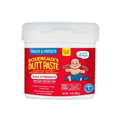Picture of Boudreaux's Butt Paste Maximum Strength Diaper Rash Cream, Ointment for Baby, 14 oz Flip-Top Jar