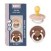 Picture of BIBS Colour Night Glow in The Dark Soother 2-Pack, BPA Free Dummy Pacifier, Round Nipple. Natural Rubber Latex, Made in Denmark, Size 1 (0-6 Months), Blush Glow/Woodchuck Glow