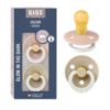 Picture of BIBS Pacifiers Colour Collection | Natural Rubber Baby Pacifier | Set of 2 BPA-Free Soothers | Made in Denmark | 18+ Months (Pack of 2) | Blush Night/Vanilla Night