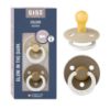 Picture of BIBS Pacifiers Colour Collection | Natural Rubber Baby Pacifier | Set of 2 BPA-Free Soothers | Made in Denmark | 0+ Months (Pack of 2) | Vanilla Night/Dark Oak Night