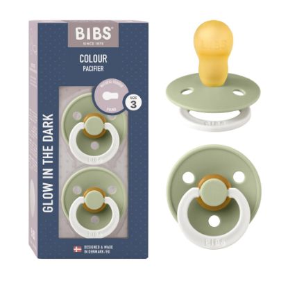 Picture of BIBS Pacifiers Colour Collection | Natural Rubber Baby Pacifier | Set of 2 BPA-Free Soothers | Made in Denmark | 18+ Months (Pack of 2) | Sage Night Tie Dye