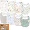 Picture of 8-Pack Organic Baby Bibs for Boys, Girls - Soft Cotton Drooling and Teething Bibs for Baby Girl & Boy, Extra Absorbent, Easy To Clean & Put On for Toddler, Newborn, Infant 0-24 Months (Prairie)