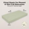 Picture of 2-Pack Mini Crib Sheets Fitted - Pack N Play Sheets for Pack and Play Mattress, Organic Cotton, Soft & Breathable Jersey Playard Bedding, Neutral Mini Toddler Bed Cover for Boys, Girls (Foxtrot)