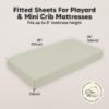 Picture of 2-Pack Mini Crib Sheets Fitted - Pack N Play Sheets for Pack and Play Mattress, Organic Cotton, Soft & Breathable Jersey Playard Bedding, Neutral Mini Toddler Bed Cover for Boys, Girls (Lichen)