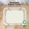 Picture of 2-Pack Mini Crib Sheets Fitted - Pack N Play Sheets for Pack and Play Mattress, Organic Cotton, Soft & Breathable Jersey Playard Bedding, Neutral Mini Toddler Bed Cover for Boys, Girls (Oregano)