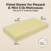 Picture of 2-Pack Mini Crib Sheets Fitted - Pack N Play Sheets for Pack and Play Mattress, Organic Cotton, Soft & Breathable Jersey Playard Bedding, Neutral Mini Toddler Bed Cover for Boys, Girls (Oregano)