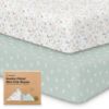 Picture of 2-Pack Mini Crib Sheets Fitted, Pack and Play Sheets - Organic Cotton Pack N Play Sheets for Pack and Play Mattress, Playard Baby Crib Sheets, Jersey Crib Sheets Neutral for Boys, Girls (Prairie)