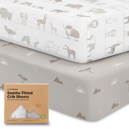 Picture of KeaBabies 2-Pack Organic Crib Sheets for Boys, Girls - 52x28 Fitted Crib Mattress Sheet Neutral, Breathable Jersey Cotton Cover for Baby Bed, Toddler Mattress, Soft & Cute Prints (Savannah)