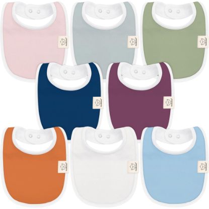 Picture of 8-Pack Organic Baby Bibs for Boys, Girls - Soft Cotton Drooling and Teething Baby Bibs, Baby Girl Bibs, Baby Boy Bibs, Baby Drool Bibs for Baby Girl, Boy, Newborn Infant Bibs (Inspire)