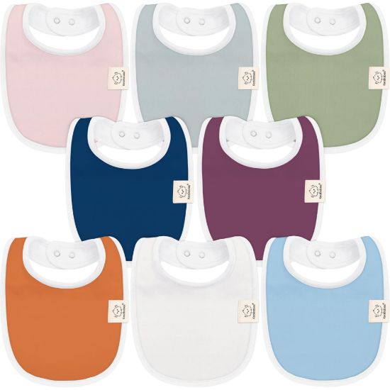 Picture of 8-Pack Organic Baby Bibs for Boys, Girls - Soft Cotton Drooling and Teething Baby Bibs, Baby Girl Bibs, Baby Boy Bibs, Baby Drool Bibs for Baby Girl, Boy, Newborn Infant Bibs (Inspire)