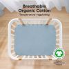 Picture of 2-Pack Mini Crib Sheets Fitted - Pack N Play Sheets for Pack and Play Mattress, Organic Cotton, Soft & Breathable Jersey Playard Bedding, Neutral Mini Toddler Bed Cover for Boys, Girls (Steel)