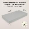 Picture of 2-Pack Mini Crib Sheets Fitted - Pack N Play Sheets for Pack and Play Mattress, Organic Cotton, Soft & Breathable Jersey Playard Bedding, Neutral Mini Toddler Bed Cover for Boys, Girls (Steel)