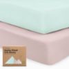 Picture of KeaBabies 2-Pack Organic Crib Sheets for Boys, Girls, Jersey Fitted Crib Sheet, Baby Crib Sheets Neutral, Cotton Breathable Crib Sheet, Cute Printed Crib Mattress Sheet, Baby Mattress Sheets (Pastel)