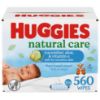 Picture of Huggies Natural Care Cucumber, Aloe and Vitamin E Baby Wipes, Hypoallergenic, Scented, 10 Flip-Top Packs (560 Wipes Total), Packaging May Vary