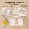Picture of Baby Hand and Footprint Kit - Clay Handprint Keepsake Frame, Newborn Nursery Picture Frame, Personalized New Mom Gifts for Baby Shower & Registry (Ash Wood)