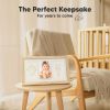 Picture of Baby Hand and Footprint Kit - Clay Handprint Keepsake Frame, Newborn Nursery Picture Frame, Personalized New Mom Gifts for Baby Shower & Registry (Ash Wood)