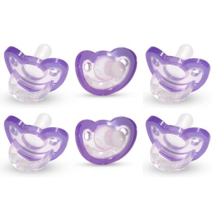Picture of RaZbaby Jollypop Pacifier for Newborns & Up, USA Made, Natural Shaped Orthodontic Binky, Lovingly Shared in NICUs & Hospitals Worldwide, Medical-Grade 100% BPA-Free - 0-3 Months, 6 Pack - Lavender