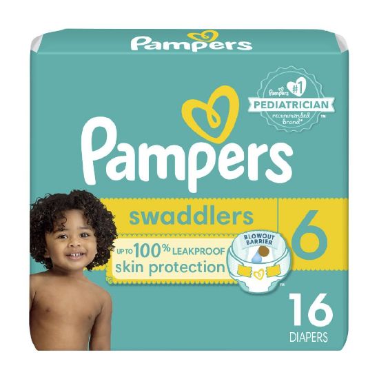 Picture of Pampers Baby Diapers - Swaddlers - Size 6, 16 Count, Ultra Absorbent Disposable Infant Diaper