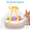 Picture of ABenkle Small Basket with Handles - Decorative Durable Rope Woven Storage Bin Shelf Storage Organizer Cube, Easter Baby Gift Basket, 12"x8"x5"