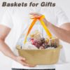 Picture of Pro Goleem Small Woven Basket with Gift Bags and Ribbons Durable Baskets for Gifts Empty Small Rope Basket for Storage 12"X 8" X 5" Baby Toy Basket with Handles, Khaki