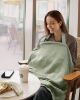 Picture of Blissful Diary Muslin Nursing Cover for Breastfeeding, Breathable Breastfeeding Cover up with Arch Neckline for Women, Nursing Apron(Sage Green)