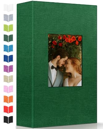 Picture of Artfeel Photo Album 4x6 with 300 Pockets,Slip-in Picture Albums,Linen Cover Memory Book with Front Window,White Page Vertical Photo Book for Wedding,Family,Anniversare,Baby,Vacation