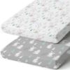 Picture of Pack n Play Sheets, BROLEX 2 Pack Mini Crib Sheets,Stretchy Portable Fitted Playard Sheet Set, Convertible Playard Mattress Cover,Ultra Soft Breathable Material,Pink-Bellied Rabbit