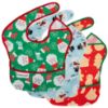 Picture of Tiny Twinkle Mess-Proof Baby Bib - Waterproof Bib for Baby Girl or Boy- Machine Washable - Adjustable Closure - PVC, BPA, & Phthalate Free - Great for Travel - Baby Food Bibs (3 Pack,Christmas)