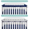 Picture of TILLYOU 3-Piece Padded Baby Crib Rail Cover Protector Set from Chewing, Safe Teething Guard Wrap for Standard Cribs, 100% Silky Soft Microfiber Polyester, Fits Side and Front Rails, Navy