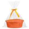 Picture of Pro Goleem Small Woven Basket with Gift Bags and Ribbons Durable Baskets for Gifts Empty Small Rope Basket for Storage 12"X 8" X 5" Baby Toy Basket with Handles, Orange