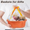 Picture of Pro Goleem Small Woven Basket with Gift Bags and Ribbons Durable Baskets for Gifts Empty Small Rope Basket for Storage 12"X 8" X 5" Baby Toy Basket with Handles, Orange