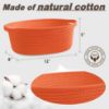 Picture of Pro Goleem Small Woven Basket with Gift Bags and Ribbons Durable Baskets for Gifts Empty Small Rope Basket for Storage 12"X 8" X 5" Baby Toy Basket with Handles, Orange