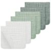 Picture of Looxii Muslin Burp Cloths 100% Cotton Muslin Cloths Large 20''x10'' Extra Soft and Absorbent 6 Pack Baby Burping Cloth for Boys and Girls White+Green