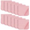 Picture of SWEET DOLPHIN 12 Pack Muslin Burp Cloths Large 100% Cotton Hand Washcloths for Baby - Baby Essentials Extra Absorbent and Soft Boys & Girls Milk Spit Up Rags for Newborn Registry - Pink, 20" X10"
