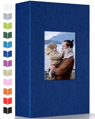 Picture of Artfeel Photo Album 4x6 with 300 Pockets,Slip-in Picture Albums,Linen Cover Memory Book with Front Window,White Page Vertical Photo Book for Wedding,Family,Anniversare,Baby,Vacation