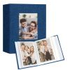 Picture of Vienrose Small Photo Album 4x6 holds 100 Photos 2 Pack, Mini Baby Photo Album Linen Cover for Gifts Wedding Family, Blue