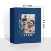 Picture of Vienrose Small Photo Album 4x6 holds 100 Photos 2 Pack, Mini Baby Photo Album Linen Cover for Gifts Wedding Family, Blue