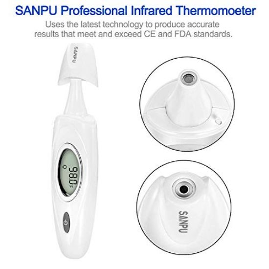 Picture of SANPU Ear and Forehead Thermometer Accurate Measurement Temperature,Used for Anybody, for Baby, for Children and for Adults