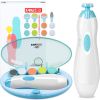 Picture of Baby Nail Clippers, FANSIDI Safe Baby Nail Trimmer Baby Nail File Electric with 10 Filing Pads 8 Sandpapers for Newborn Infant Toddler or Adult Toes Fingernails Care - AA Battery Operated (White/Blue)