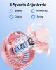 Picture of SWEETFULL Portable Stroller Fan with Display 4000mAh Battery Powered Mini Clip On Fan, 4-Speed Rechargeable Small Personal Cooling for Baby Car Seat Crib Travel - Pink